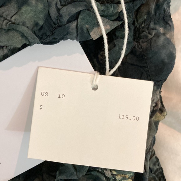 Stockholm Atelier & Other Stories Black Print stretch texture crop top sz 10 NWT - Picture 9 of 13